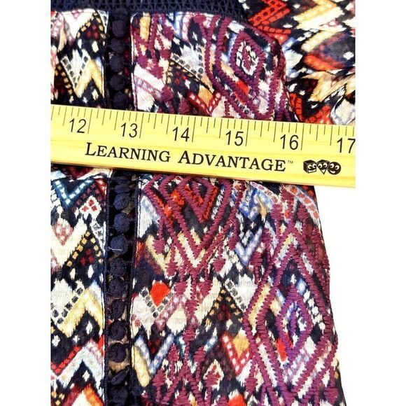 Anthropologie Vanessa Virginia Boho 3/4 Sleeve Multicolor Blouse Sz 2P EUC - Picture 12 of 12
